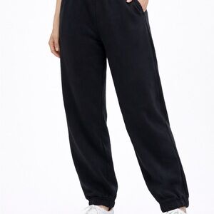 TNA Cozy AF Sweatpants Small Black Fleece Joggers Aritzia Cozy Fleece Lounge